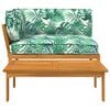 vidaXL Juego de Sof&aacute; Hoja 2 pcs Patr&oacute;n de hoja Madera de Acacia S&oacute;lida