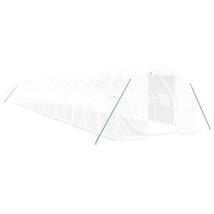 vidaXL Invernadero con estructura de acero blanco 54 m&sup2; 18x3x2 m