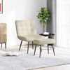 vidaXL Sill&oacute;n de relax con taburete terciopelo crema