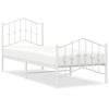vidaXL Estructura cama sin colch&oacute;n con estribo metal blanco 90x200 cm