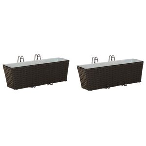 vidaXL Barandilla 2 uds. Negro 50 x 17 x 17 cm Metal