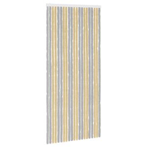 vidaXL Cortina de Insectos de Chenilla Gris y Beige 90 x 200 cm