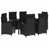 vidaXL Juego de mesa y sof&aacute; con coj&iacute;n con almohada 7 pcs Negro