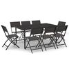 vidaXL Juego de comedor para jard&iacute;n 9 piezas acero