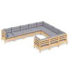 vidaXL Juego de muebles de jard&iacute;n 10 pzas y cojines madera de pino