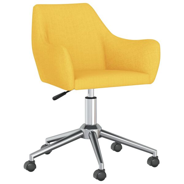 vidaXL Sillas de comedor giratorias 2 unidades tela amarillo