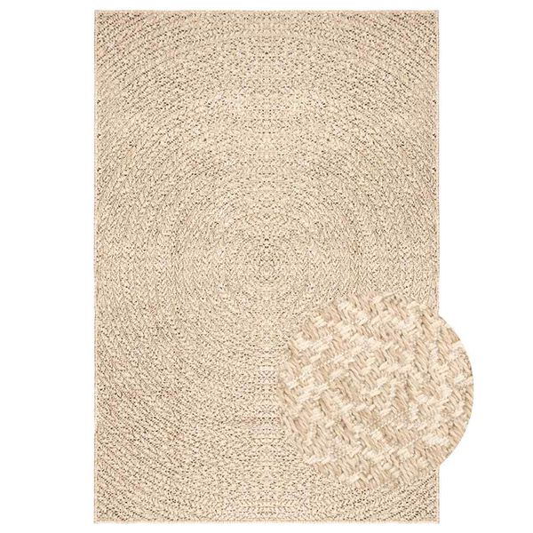 vidaXL Alfombra ZIZUR aspecto yute interior/exterior beige 160x230 cm