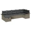 vidaXL Conjunto de sof&aacute; de jard&iacute;n 7 uds. Gris rat&aacute;n sint&eacute;tico