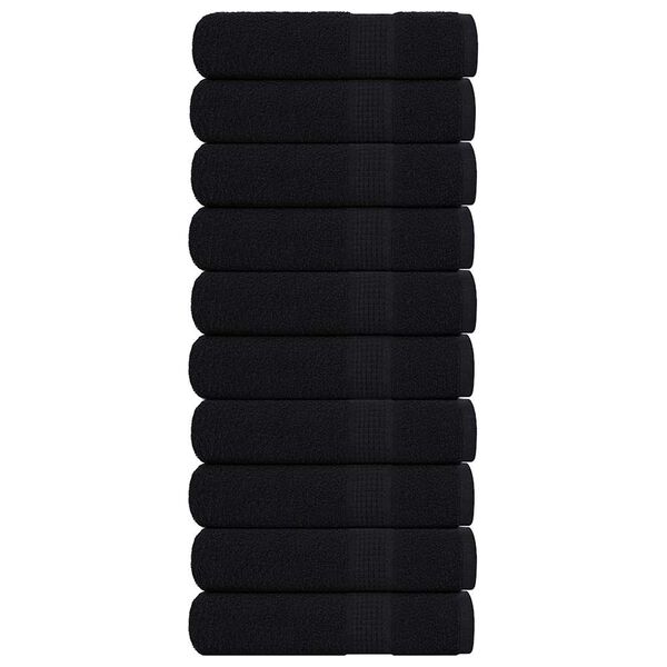 vidaXL Toallas de mano FROGN 10 uds Negro 50x100 cm 360 g/m²