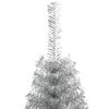 vidaXL Medio &aacute;rbol de Navidad artificial con soporte PET plata 180 cm