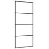 vidaXL Puerta corredera ESG vidrio y aluminio 90x205 cm negro
