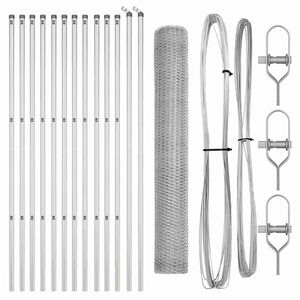 vidaXL Fijaci&oacute;n de suelo hexagonal para valla 25 x 1,4 m Plateado