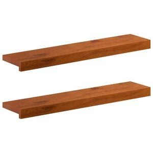 vidaXL Alfeizares 2 uds. Marr&oacute;n 70 x 15 x 2 cm Madera de Roble S&oacute;lido