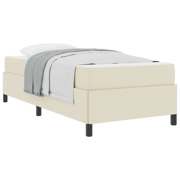 vidaXL Estructura de cama con colch&oacute;n Crema 90 x 200 cm tela