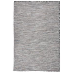 vidaXL Alfombra de exterior de tejido plano marr&oacute;n y azul 120x170 cm