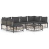 vidaXL Set muebles de jard&iacute;n 7 pzas y cojines rat&aacute;n PE gris antracita