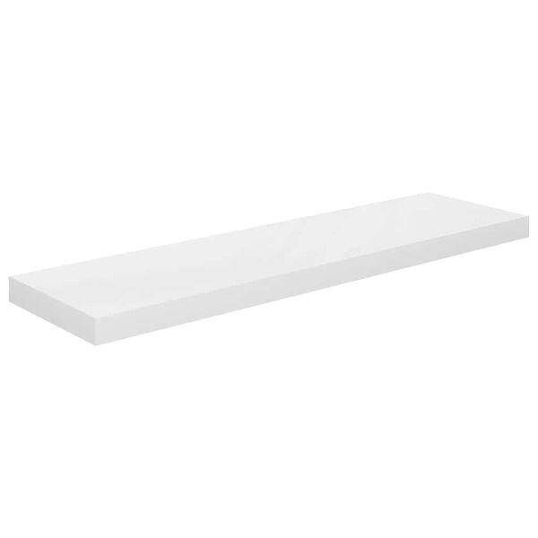 vidaXL Estante flotante de pared blanco brillante MDF 90x23,5x3,8 cm