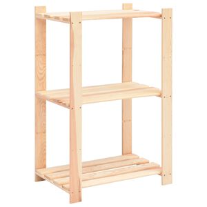 vidaXL Estantería almacenaje 3 niveles madera pino maciza 150 kg