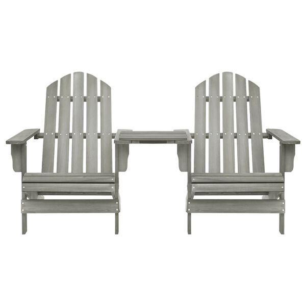vidaXL Sillas Adirondack de jardín y mesita madera maciza abeto gris