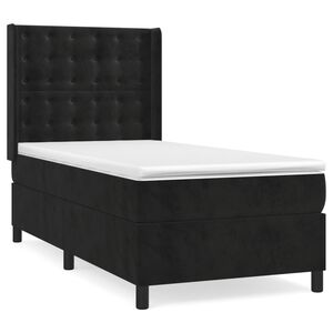 vidaXL Cama box spring con colch&oacute;n cuero sint&eacute;tico negro 90x190 cm