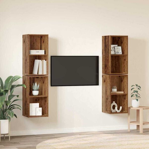 vidaXL Conjunto de mueble de TV 4 pcs Madera Vieja 37 x 37 x 72 cm