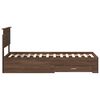vidaXL Estructura de cama con caj&oacute;n Roble Marr&oacute;n y Plata 75 x 190 cm