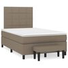 vidaXL Cama box spring con colch&oacute;n tela gris taupe 120x190 cm