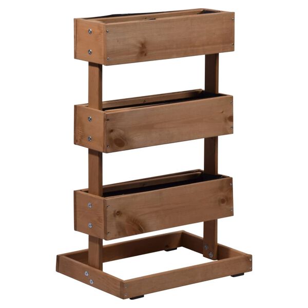 dobar Jardinera vertical con 3 maceteros marr&oacute;n