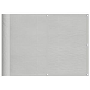 vidaXL Pantalla de balc&oacute;n 100% poli&eacute;ster Oxford gris claro 75x400 cm