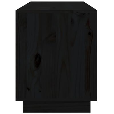 vidaXL Mueble de TV madera maciza de pino negro 176x37x47,5 cm