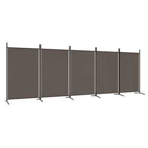 vidaXL Biombo divisor de 5 paneles de tela gris antracita 433x180 cm
