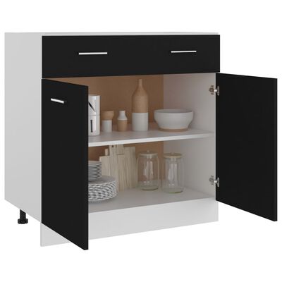 vidaXL Mueble inferior de cocina madera ingeniería negro 80x46x81,5 cm