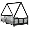 vidaXL Estructura de cama para ni&ntilde;os madera de pino negro 90x190 cm