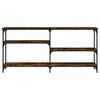 vidaXL Mesa consola madera de ingenier&iacute;a roble ahumado 160x29x75 cm