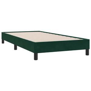 vidaXL Estructura cama sin colch&oacute;n terciopelo verde oscuro 100x220 cm
