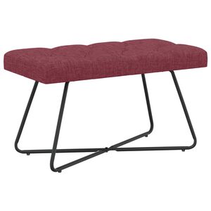 vidaXL Banco con tapicer&iacute;a con botones Rojo vino 80 x 40 x 46 cm Tela