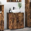 vidaXL Gabinete de Ba&ntilde;o con puerta Roble ahumado 61 x 35 x 64 cm