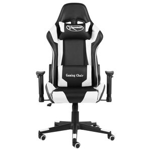 vidaXL Silla gaming giratoria PVC blanco