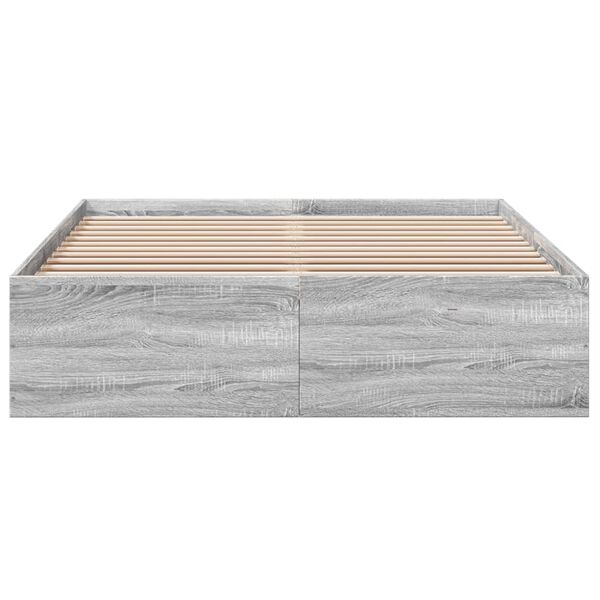 vidaXL Estructura de cama madera de ingenier&iacute;a gris Sonoma 140x200 cm