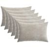vidaXL Coj&iacute;n con almohada HEERLEN 6 uds. Gris Claro Tela Chenille