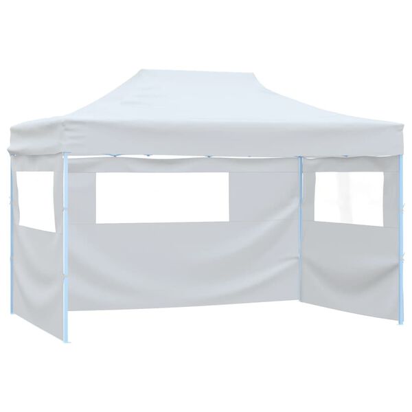 vidaXL Carpa plegable para celebraciones con 3 paredes blanco 291x413x315 cm