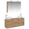 vidaXL Juego de muebles de ba&ntilde;o 4 uds. Roble artisan