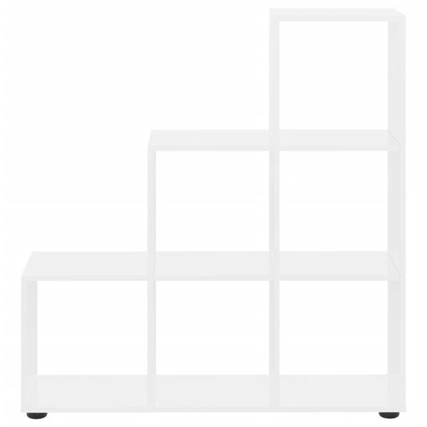 vidaXL Estanter&iacute;a forma de escalera madera contrachapada blanco brillo