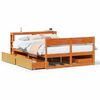 vidaXL Cama sin colch&oacute;n madera maciza de pino marr&oacute;n cera 140x190 cm