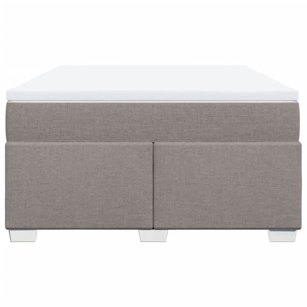 vidaXL Cama box spring con colch&oacute;n tela gris taupe 140x190 cm