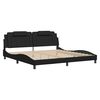 vidaXL Estructura de cama Viana sin colch&oacute;n cuero sint&eacute;tico negro 200x200 cm