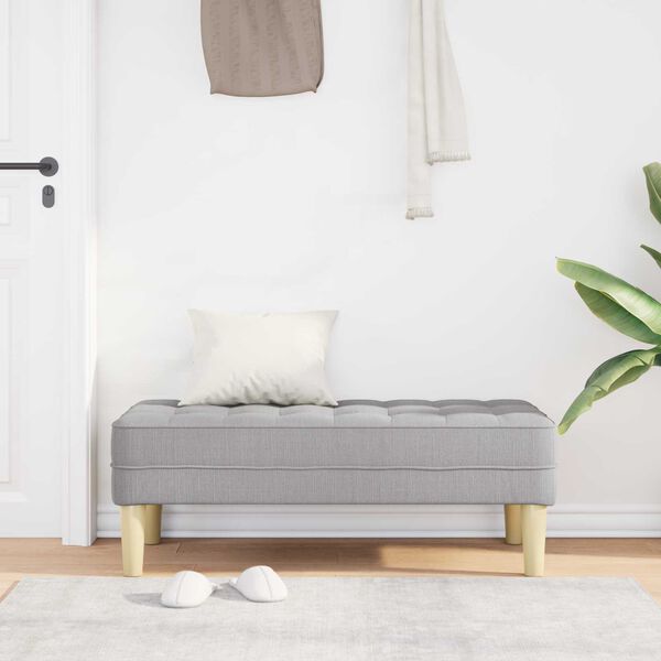 vidaXL Banco con coj&iacute;n Gris Nube 113 x 57 x 39 cm tela