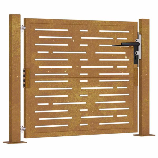 vidaXL Puerta de jard&iacute;n 100x75 cm de acero corten con dise&ntilde;o cuadrado