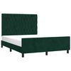 vidaXL Estructura cama sin colch&oacute;n terciopelo verde oscuro 140x190 cm