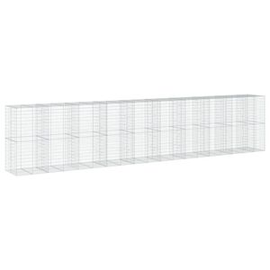 vidaXL Cesta de gaviones con cubierta hierro galvanizado 950x100x200cm